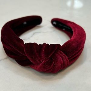 Lele Sadoughi Red/Burgandy Velvet Knotted Headband - new without tags